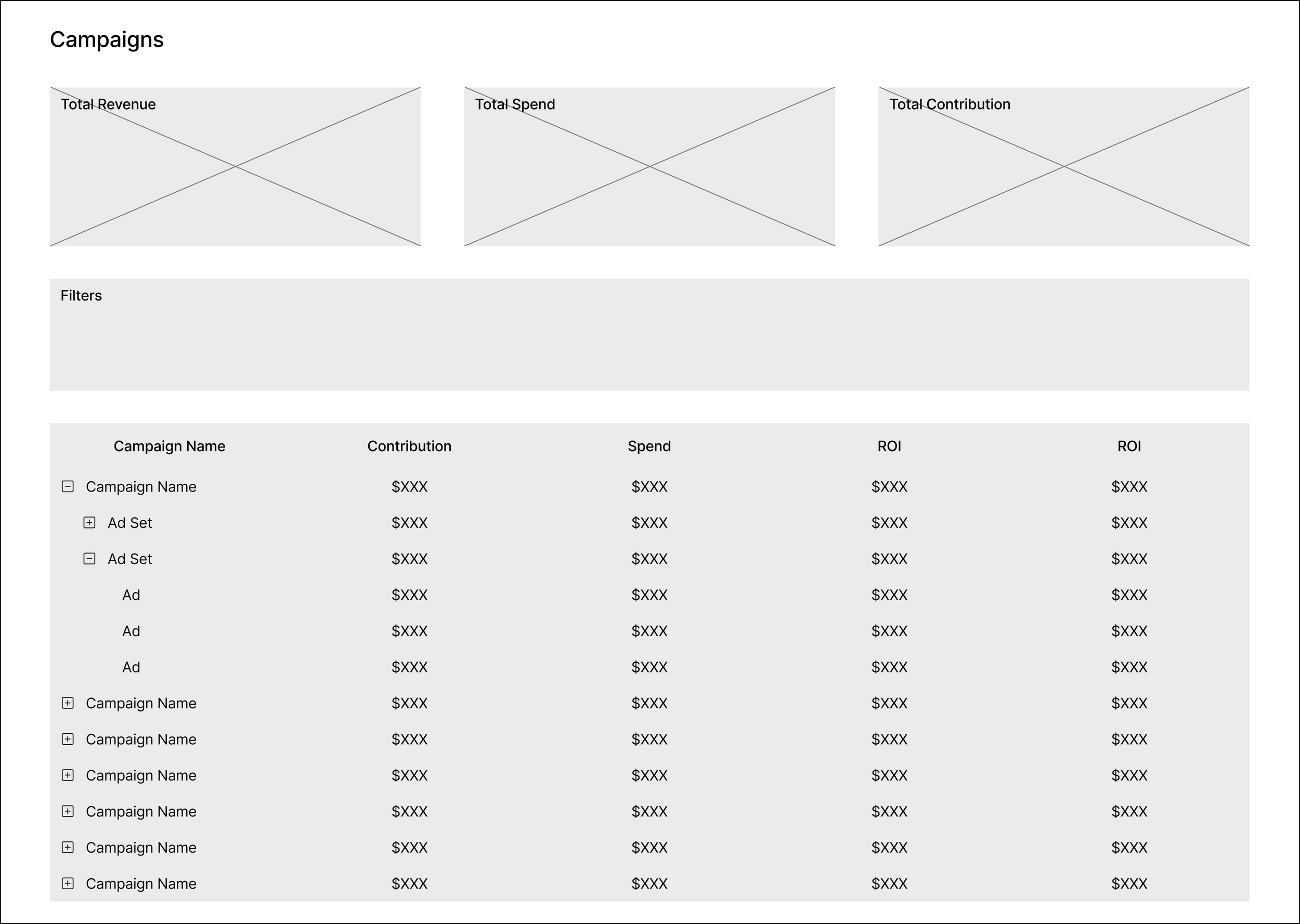 Early dashboard concept exploration